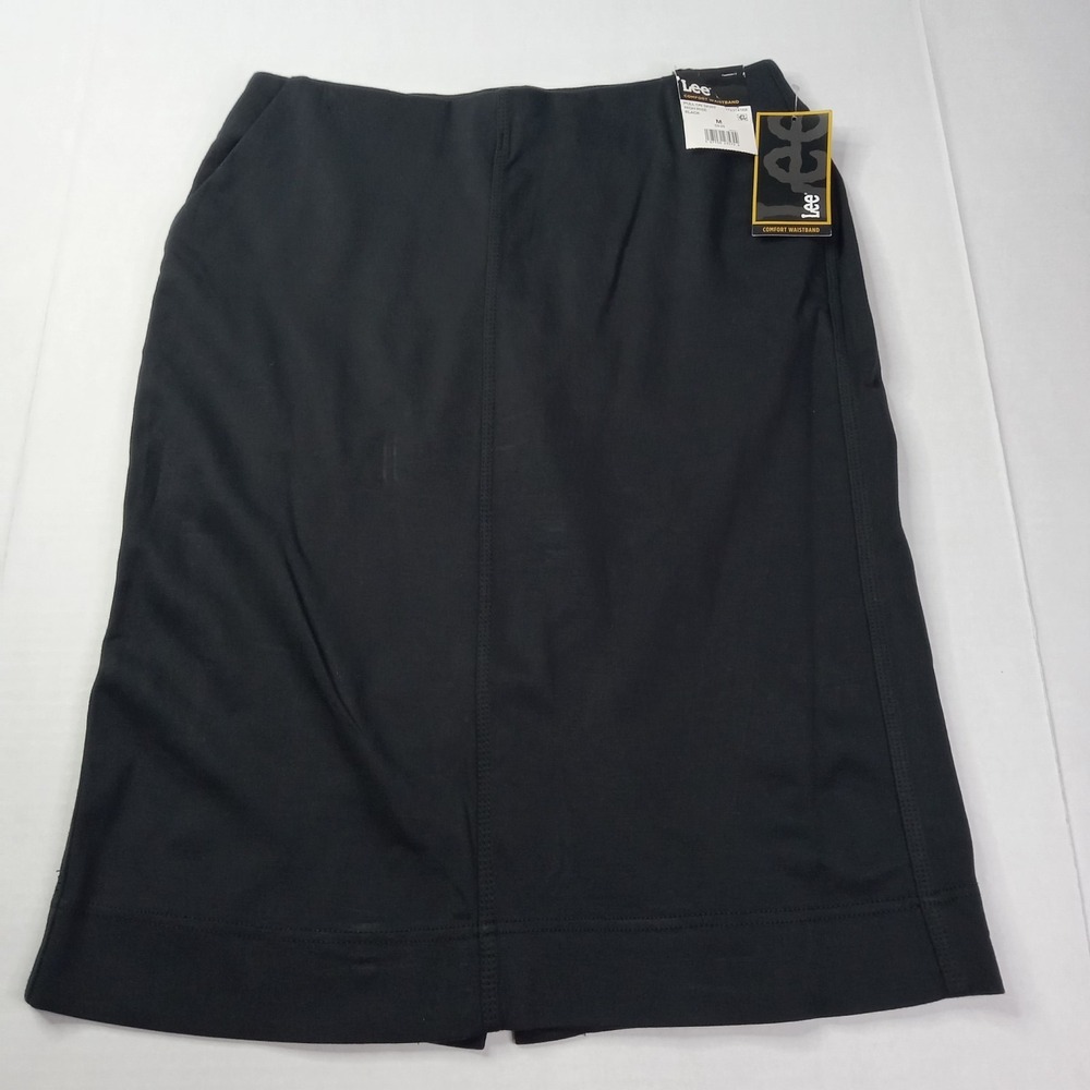 Lee Comfort Waistband Women's Size M Medium Pull‎ On Skirt Black High Rise